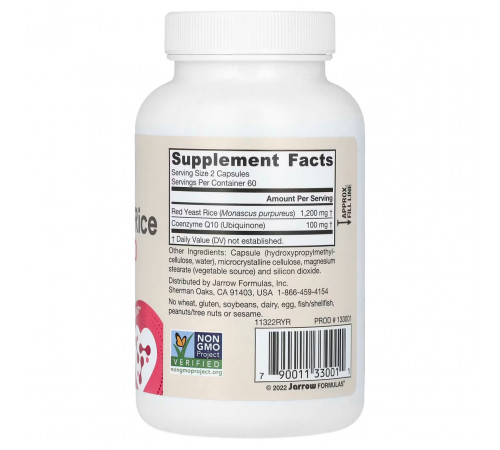 Коензим Q10 Червоний рис Jarrow Formulas Red Yeast Rice + Co-Q10 120 капс