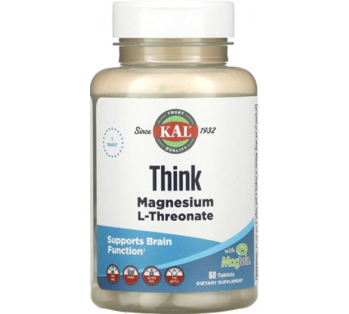 Магній L-треонат KAL Magnesium L-Threonate 2000 мг 60 таб