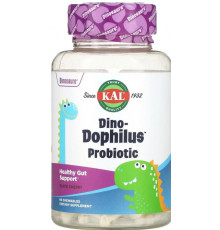 Пробіотики Дино-дофілус для дітей при запорах KAL Dino-Dophilus 60 жев пастилок вишня