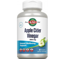 Яблочный уксус KAL Apple Cider Vinegar 500 мг 60 жев таб  яблоко
