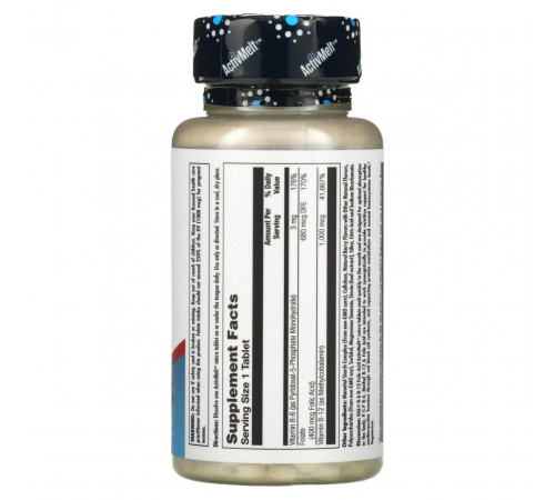 Вітамін B12 + B6 фолієва кислота KAL Vitamin B-6 B-12 Folic Acid 60 таб ягоди