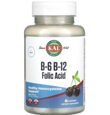 Вітаміни B-6 B-12 та фолієва кислота KAL B6 B12 Folic Acid 60 лед вишня