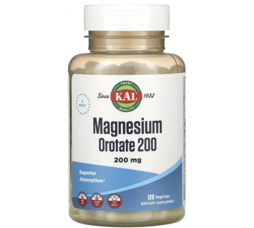 Оротат магнію для підтримки здорових кісток KAL Magnesium Orotate 200 120 вег капс