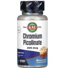 Піколінат хрому KAL Chromium Picolinate 200 мкг 120 мікротаб булочка з корцею
