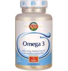Омега-3 для сердця Kal Omega 3 Fish 180/120 1000 мг 60 гел капс