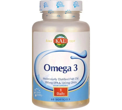 Омега-3 для сердця Kal Omega 3 Fish 180/120 1000 мг 60 гел капс