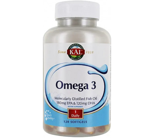 Омега-3 Kal Omega 3 Fish 180/120 1000 мг 120 гел капс