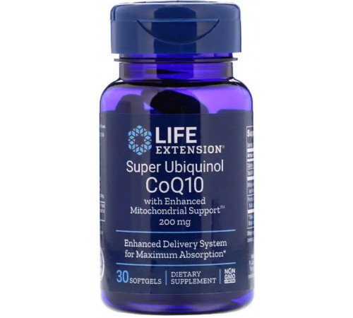 CoQ10 (убіхінол) Life Extension Ubiquinol CoQ10 200 мг 30 капс
