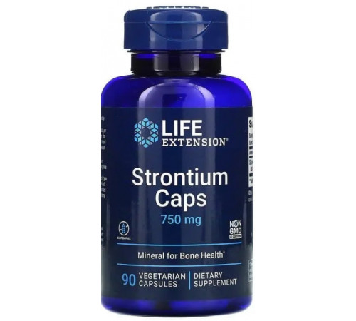 Стронцій для здоров'я кісток Life Extension Strontium 750 мг 90 кап