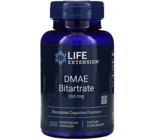 DMAE (Диметиламиноэтанол) Life Extension DMAE Bitartrate 150 мг 200 капс