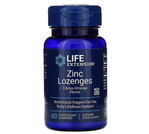 Цинк оксид Life Extension Zinc 60 льодяників цитрус-апельсин