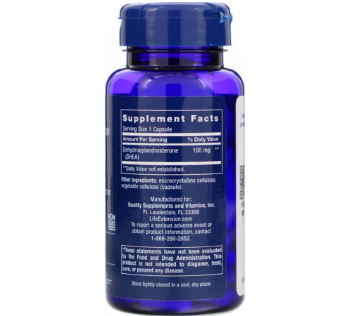 ДГЕА Дегідроепіандростерон Life Extension DHEA 100 мг 60 капсул