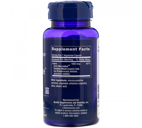 Йод Life Extension Sea-Iodine 1000 мкг 60 капсул