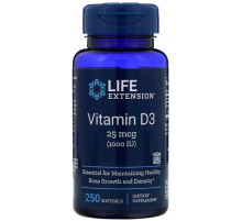 Витамин Д-3 (холекальциферол) Life Extension Vitamin D3 1000 МЕ 250 кап