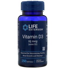 Вітамін Д-3 (холекальциферол) Life Extension Vitamin D3 1000 МЕ 250 кап