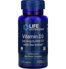 Вітамін Д3 холекальциферол Life Extension Vitamin D3 5000 МЕ 125 мкг 60 капс