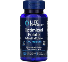 Фолат фоливая кислота Life Extensions Optimized Folate 1700 мкг DFE 100 таб