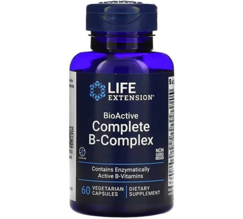 Б-комплекс вітамінів Life Extension BioActive B-Complex 60 вег капс