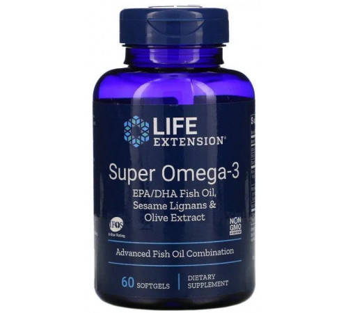 Омега-3 риб'ячий жир Life Extension Super Omega-3 60 капс