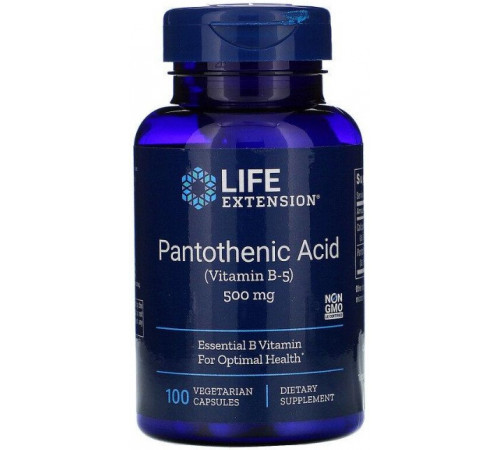 Пантотенова кислота Life Extension Pantothenic Acid 500 мг 100 капсул