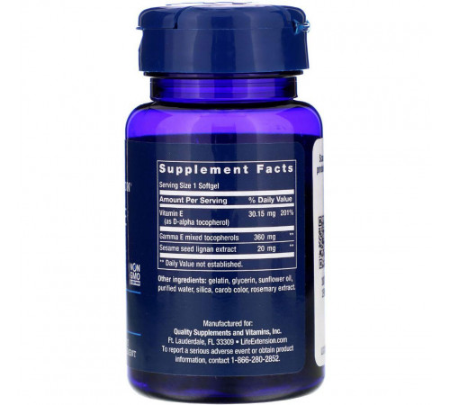 Вітамін Е Life Extension Gamma E Tocopherols 60 кап