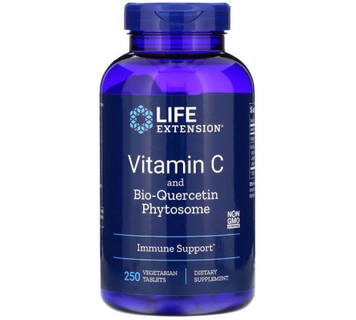 Вітамін С + біо-кверцетин Life Extension Vitamin C and Bio-Quercetin Phytosome 250 вег таблеток
