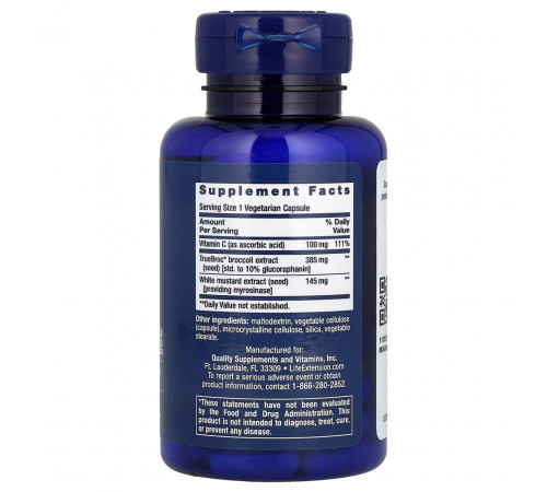 Брокколі з мірозиназою Life Extension Optimized Broccoli with Myrosinase 30 капс