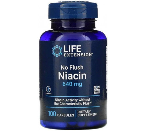 Ніацин (Вітамін В3) Life Extension No Flush Niacin 640 мг 100 капс