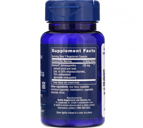 Ашваганда Life Extension Ashwagandha 60 капсул
