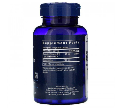 Бенфотіамін Life Extension Benfotiamine 100 мг 120 капсул