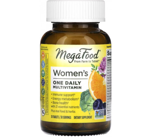 Вітаміни та мінерали для жінок Mega Food Women’s One Daily Multivitamin 30 таб