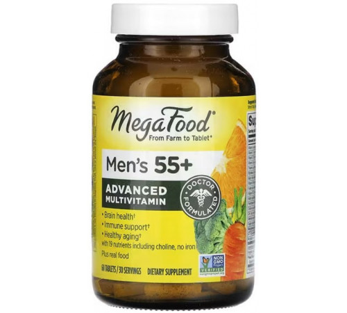 Вітаміни для чоловіків 55+ Mega Food Multivitamin & Mineral 60 таблеток
