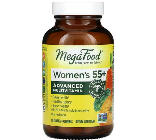 Мультивитамины для женщин 55+ MegaFood Multi for Women 120 таб