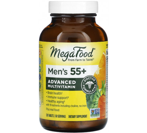 Витамины для мужчин 55 + Mega Food Multi for Men 55+ 120 таб