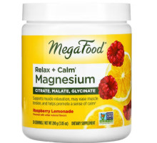 Магній (цитрат, малат, гліцинат) MegaFood Relax + Calm Magnesium 200 г малиновий лимонад