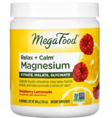 Магній (цитрат, малат, гліцинат) MegaFood Relax + Calm Magnesium 200 г малиновый лимонад