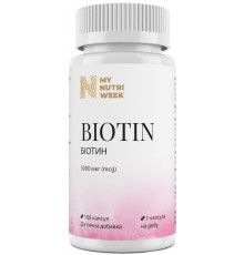 Біотин (вітамін B7) 5000 мкг My Nutri Week Biotin 100 капс