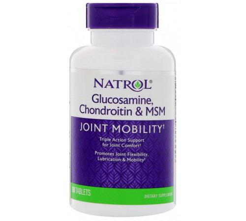 Глюкозамін хондроїтин для здоров'я суглобів MSM Natrol Glucosamine Chondroitin 90 таб