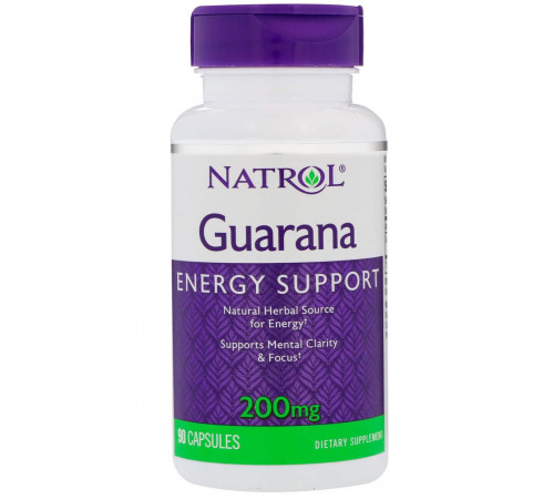 Гуарана для мозку Natrol Guarana 200 мг 90 капсул