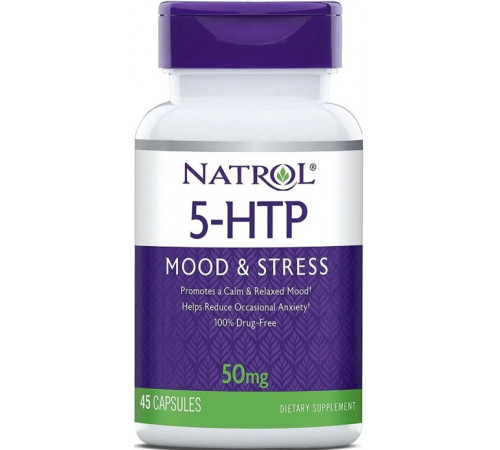 5-гідрокситриптофан для покращення настрою Natrol 5-HTP 50 мг 45 капс
