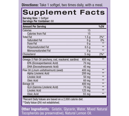 Омега 3-6-9 комплекс Natrol Omega 3-6-9 Cmplx 55% 60 гел капс лимон