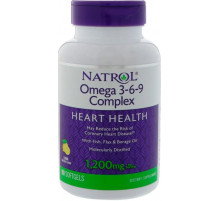 Омега 3 6 9 (жирі кислоти) Natrol Omega 3-6-9 Complex 1200 мг 90 капс лимон