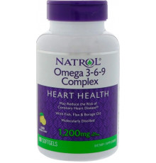 Омега 3 6 9 (жирі кислоти) Natrol Omega 3-6-9 Complex 1200 мг 90 капс лимон