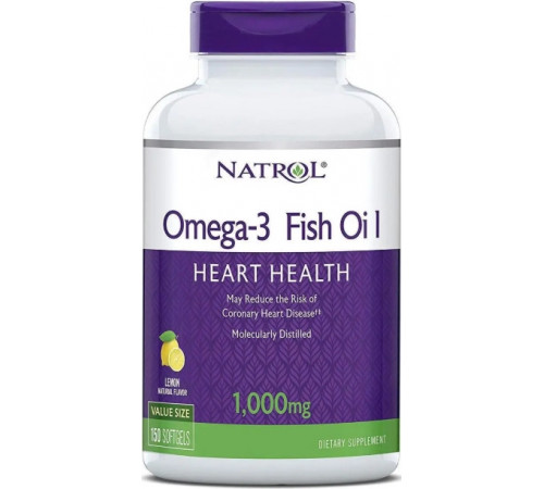 Риб'ячий жир у капсулах Natrol Omega-3 Fish Oil 1000 мг 150 капс лимон