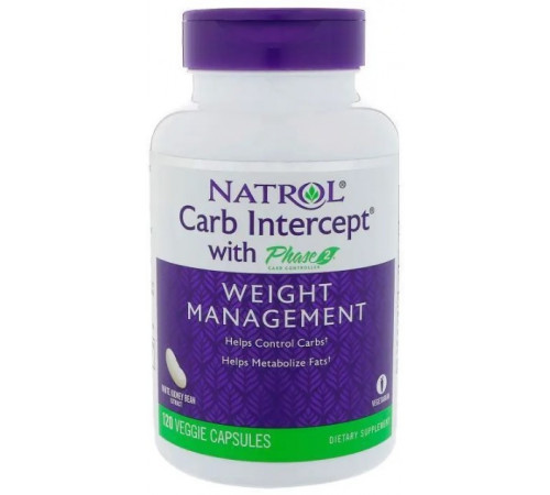 Екстракт білої квасолі Natrol Carb Intercept Phase 2 120 капсул