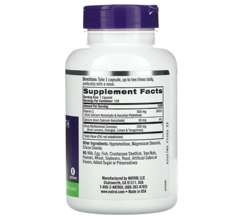 Вітамін C для імунітету Natrol Easy-C 500 мг 120 капс