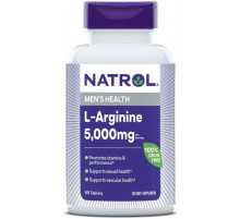 Аргинин Natrol L-Arginine 5000 мг 90 таблеток