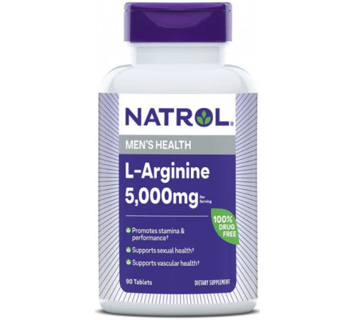 Аргінін Natrol L-Arginine 5000 мг 90 таблеток