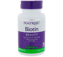 Біотин Вітамін B7 Natrol Biotin 1000 мкг 100 таблеток