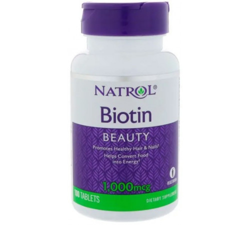 Биотин Витамин B7 Natrol Biotin 1000 мкг 100 таблеток